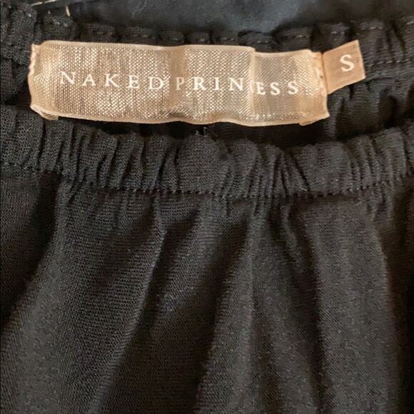 Naked Princess Peasant Rayon Black Eyelet Dress SM - Picture 5 of 6